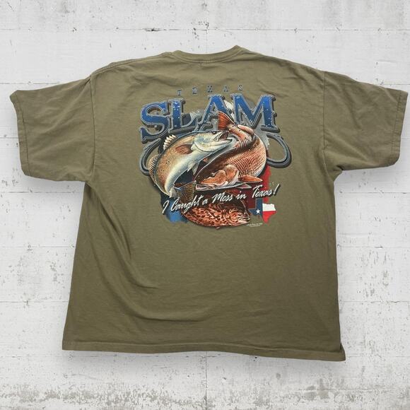 TEXAS SLAM Buck Wear Inc I caught a Mess in Texas Fishing T Shirt XXL - Picture 1 of 6